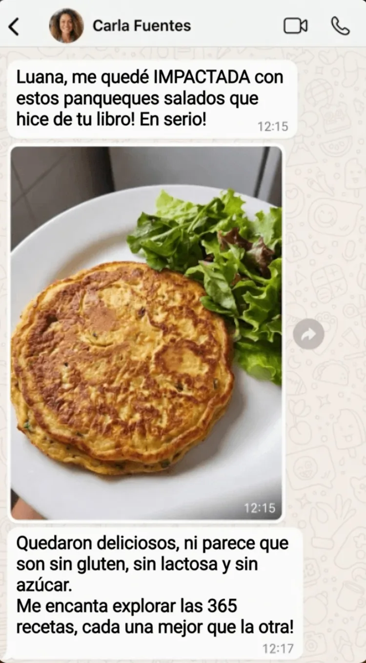 Mensaje de Carla Fuentes sobre los panqueques salados